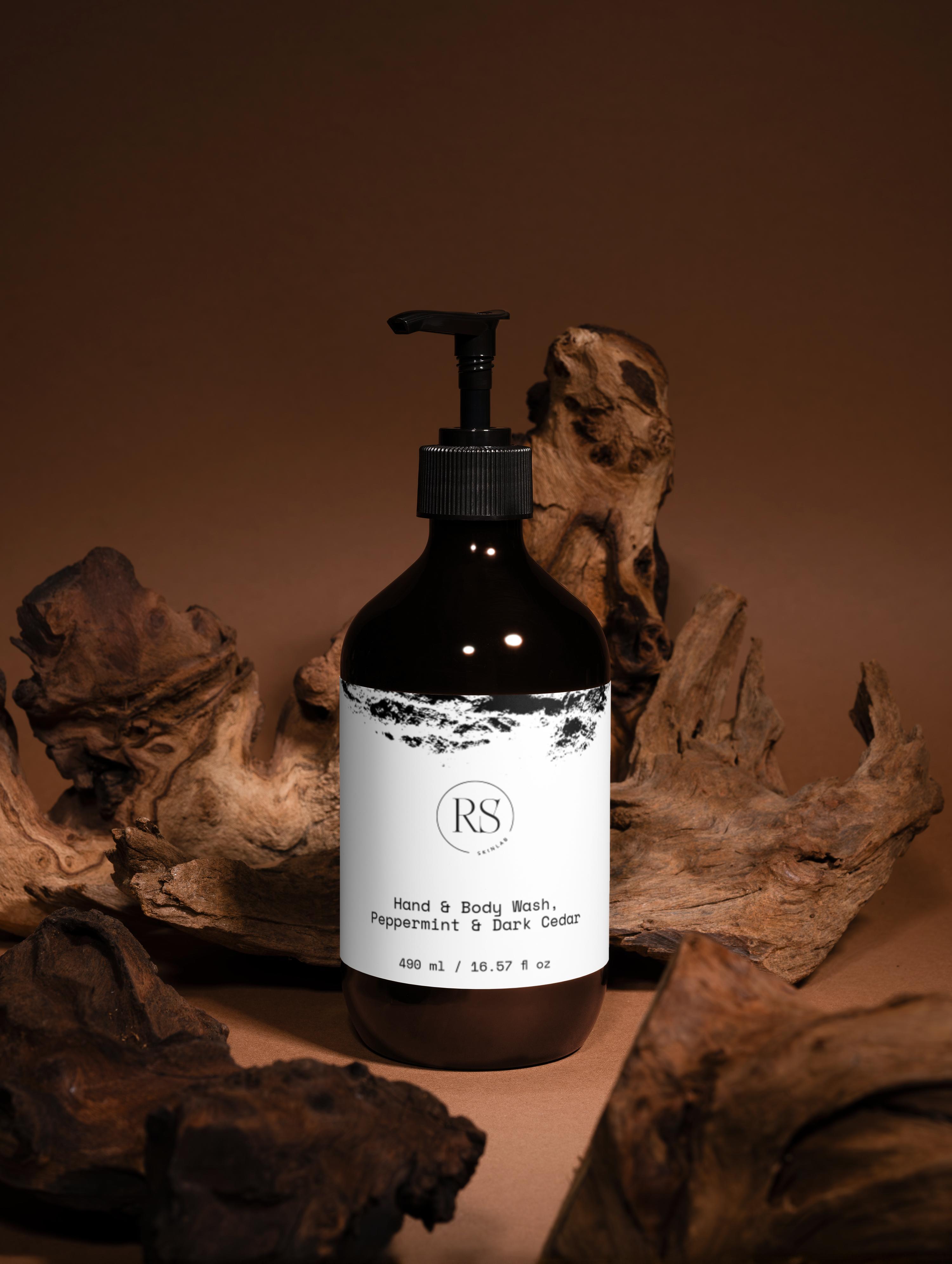 🚿 Hand & Body Wash, Peppermint & Dark Cedar